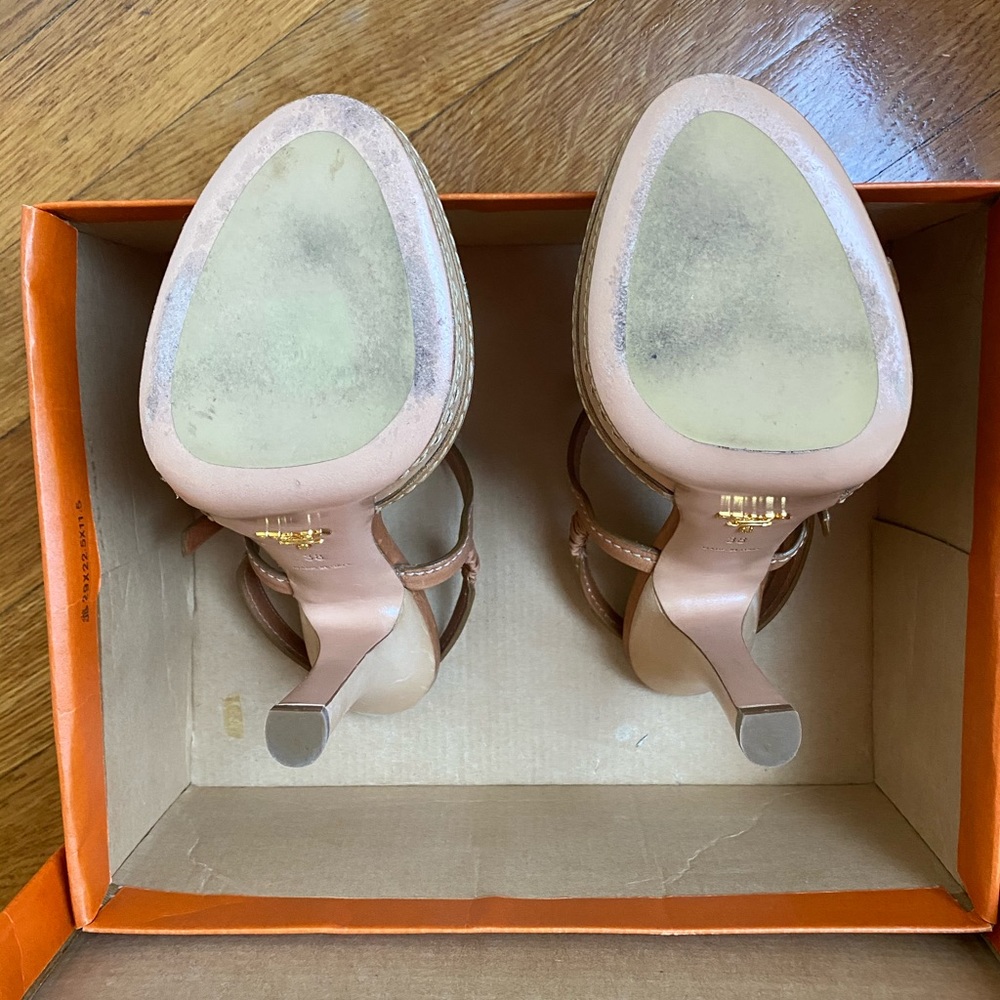 Prada Leather Knot Platform Sandals - Picture 5 of 7